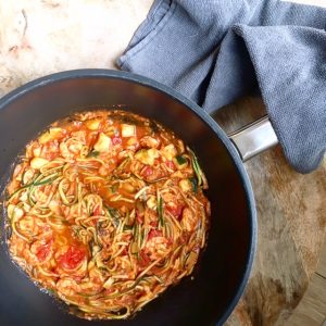spaghetti met pittige garnalen lijfstijl